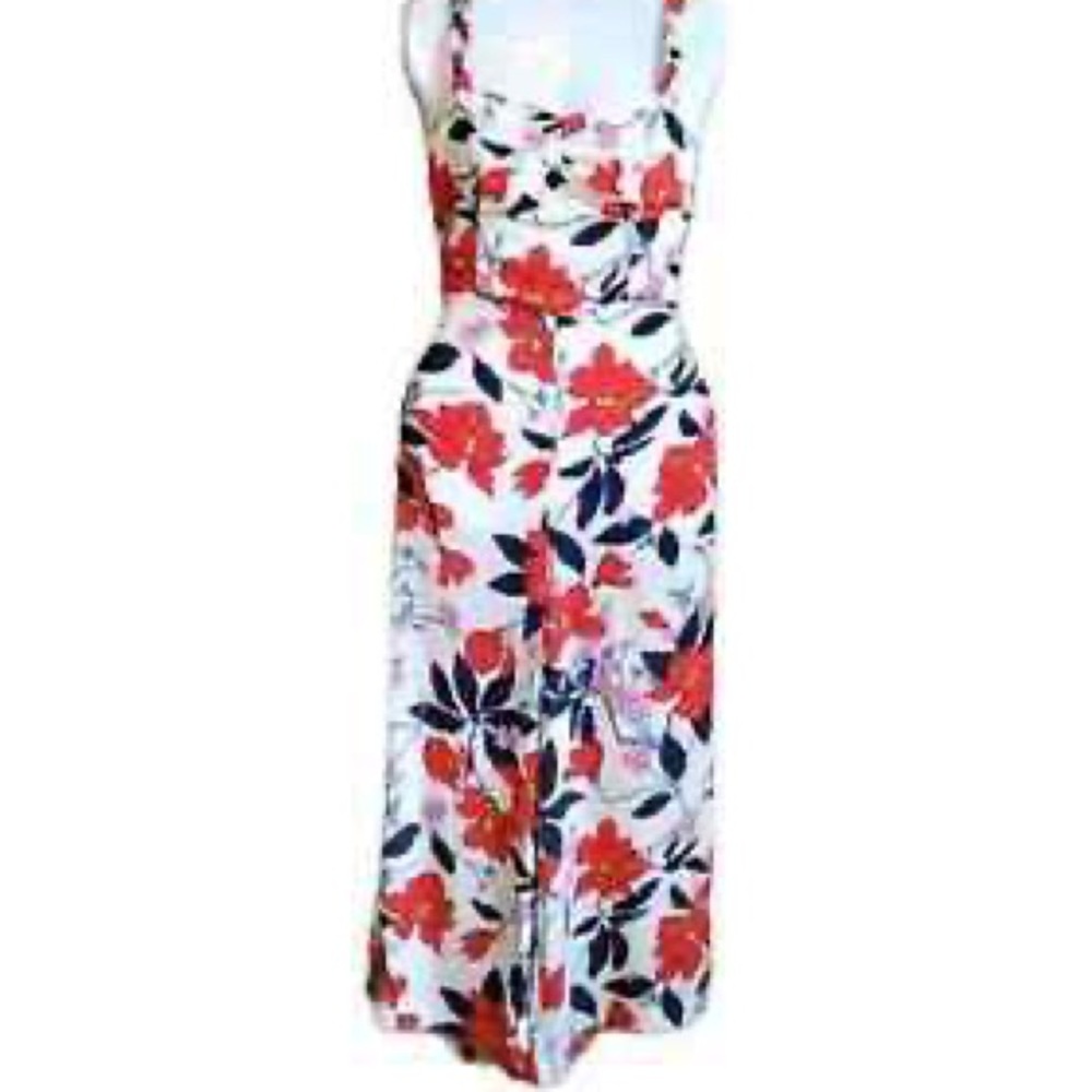 GB Gianni Bini Sweetheart Neckline Floral Pant Jumpsuit